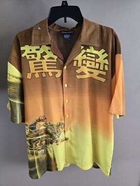 Vintage Oscar Misa Japanese Anime Graphic Button Up Shirt. Men's XL